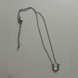 Silver Horseshoe Pendant Necklace